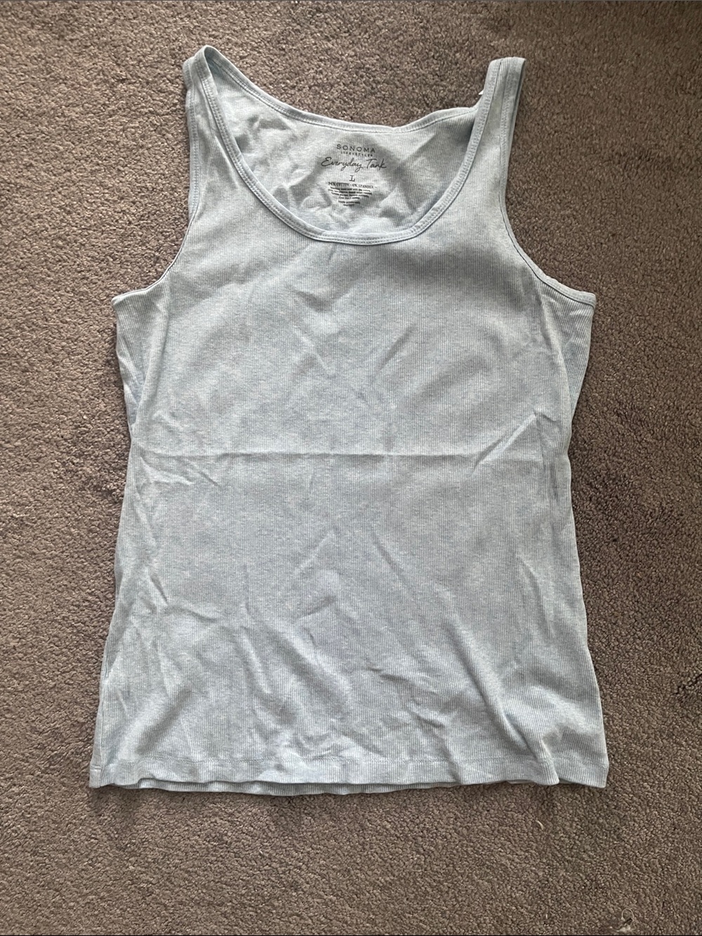Sonoma Light Heather Gray Scoop Neck Tank Top